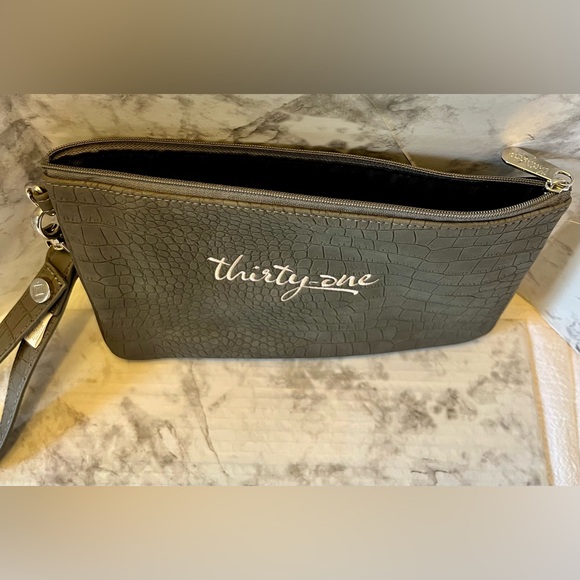 Thirty One Rubi Mini Purse Handbag Gray pebble - Picture 2 of 3